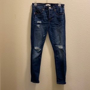 Loft high-rise distressed jeans size 6